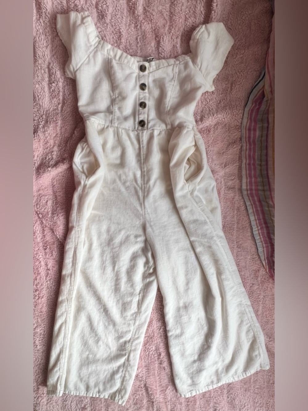 ☀️ American Eagle White Wide Leg Romper w. Pockets | Med | EUC | Soft & Breezy